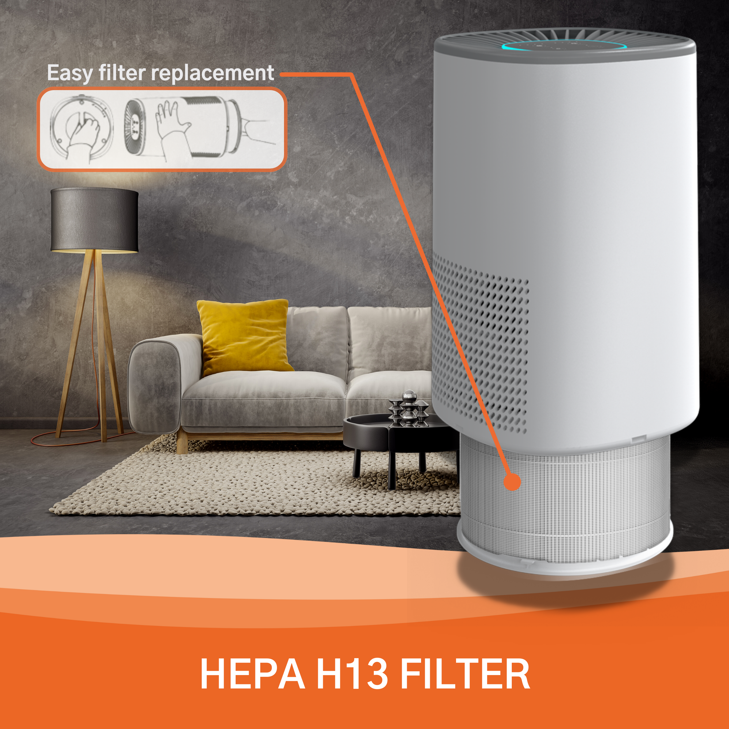 EGK AP15 Desktop Air Purifier small rooms (130 m³/h)