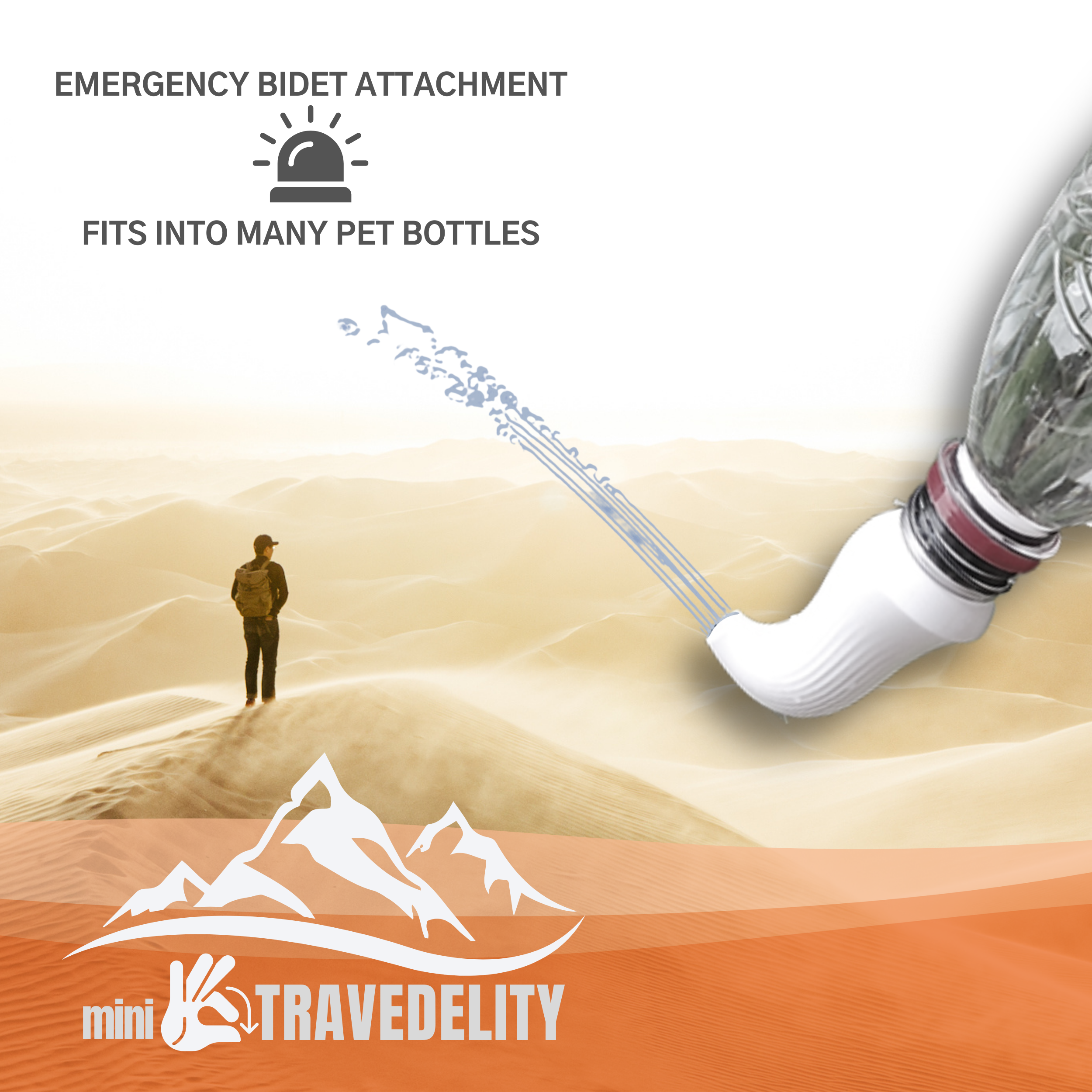 Mini-Travedelity, Portable Bidet Attachment with travel case