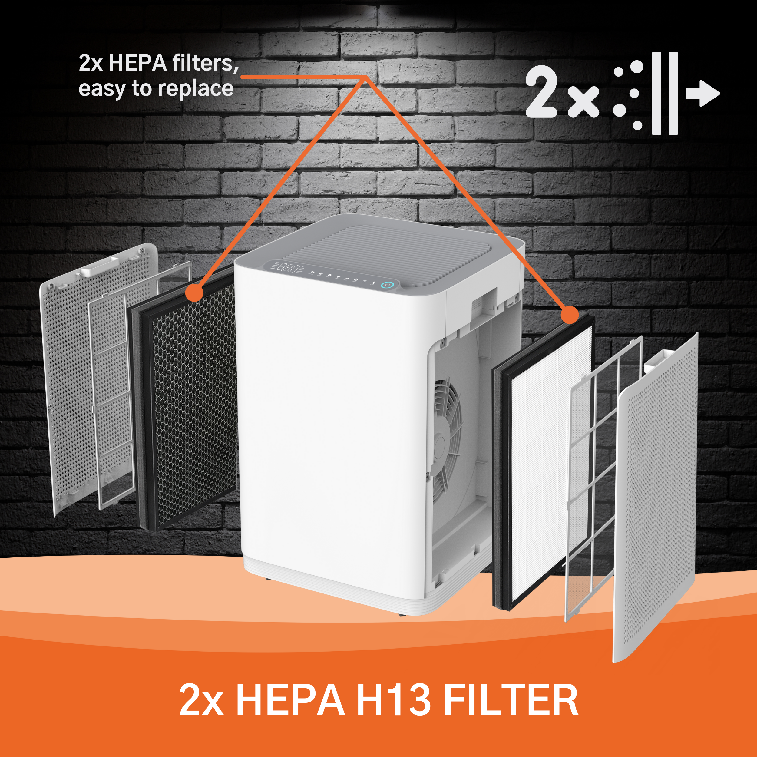 EGK AP80-B, Black Air Purifier with transport wheels for large rooms (870 m³/h) Kopie