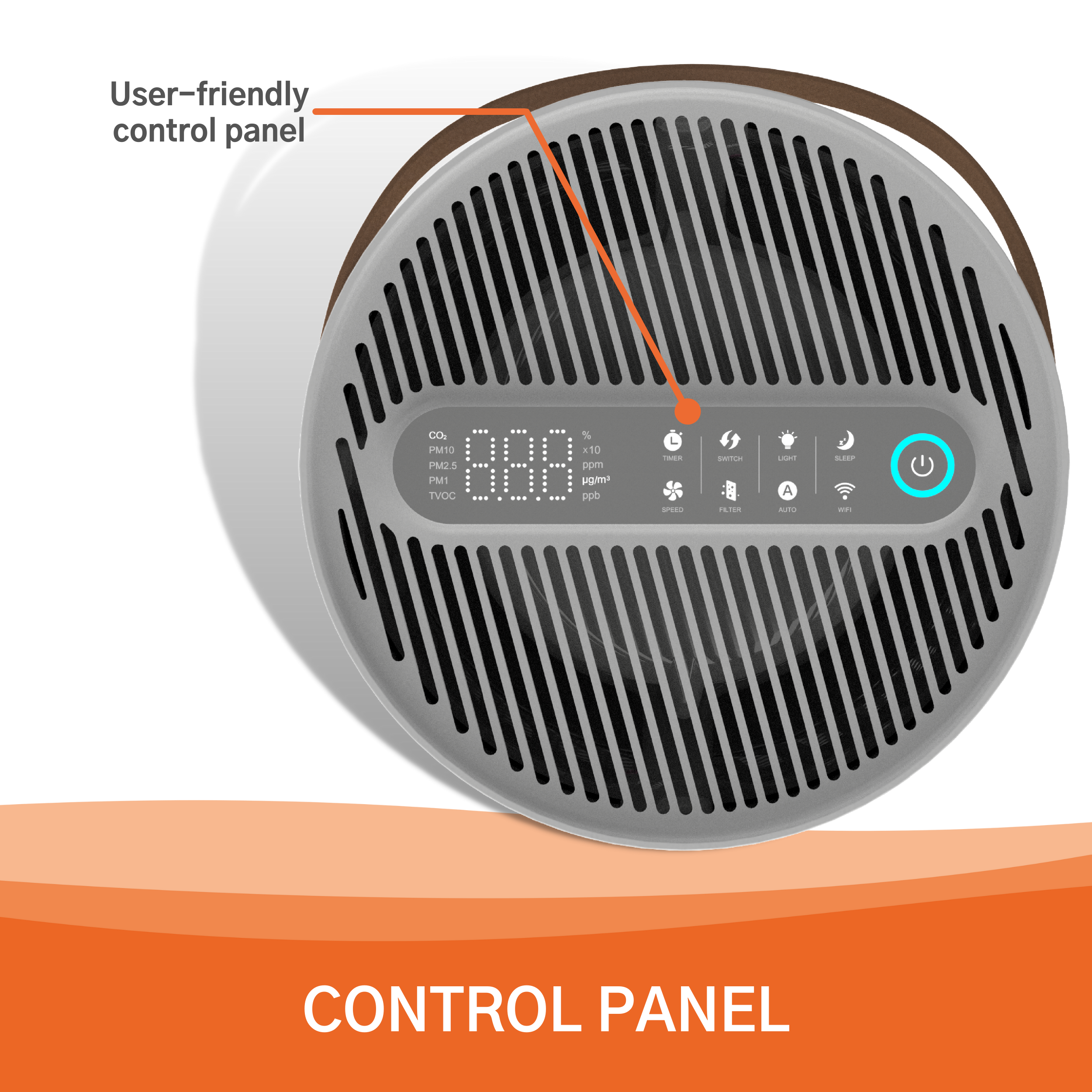 EGK AP30-B, Black Desktop Air Purifier medium and large rooms (300 m³/h)