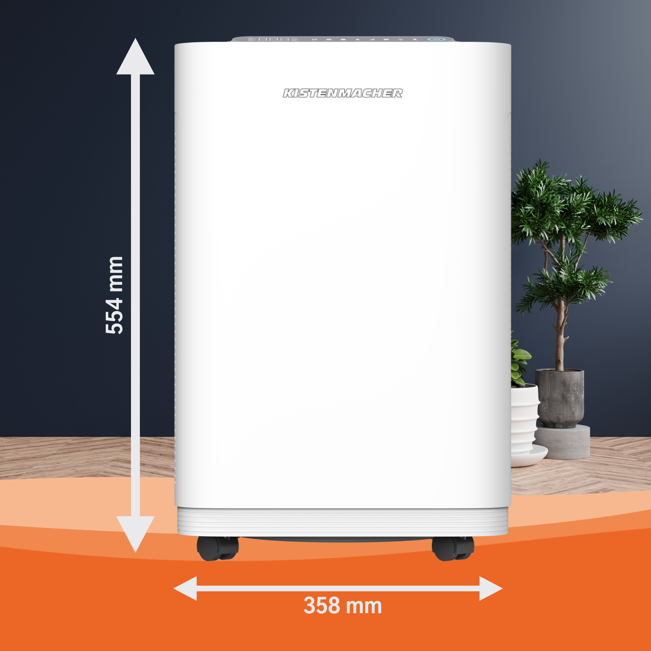 EGK AP80-B, Black Air Purifier with transport wheels for large rooms (870 m³/h) Kopie