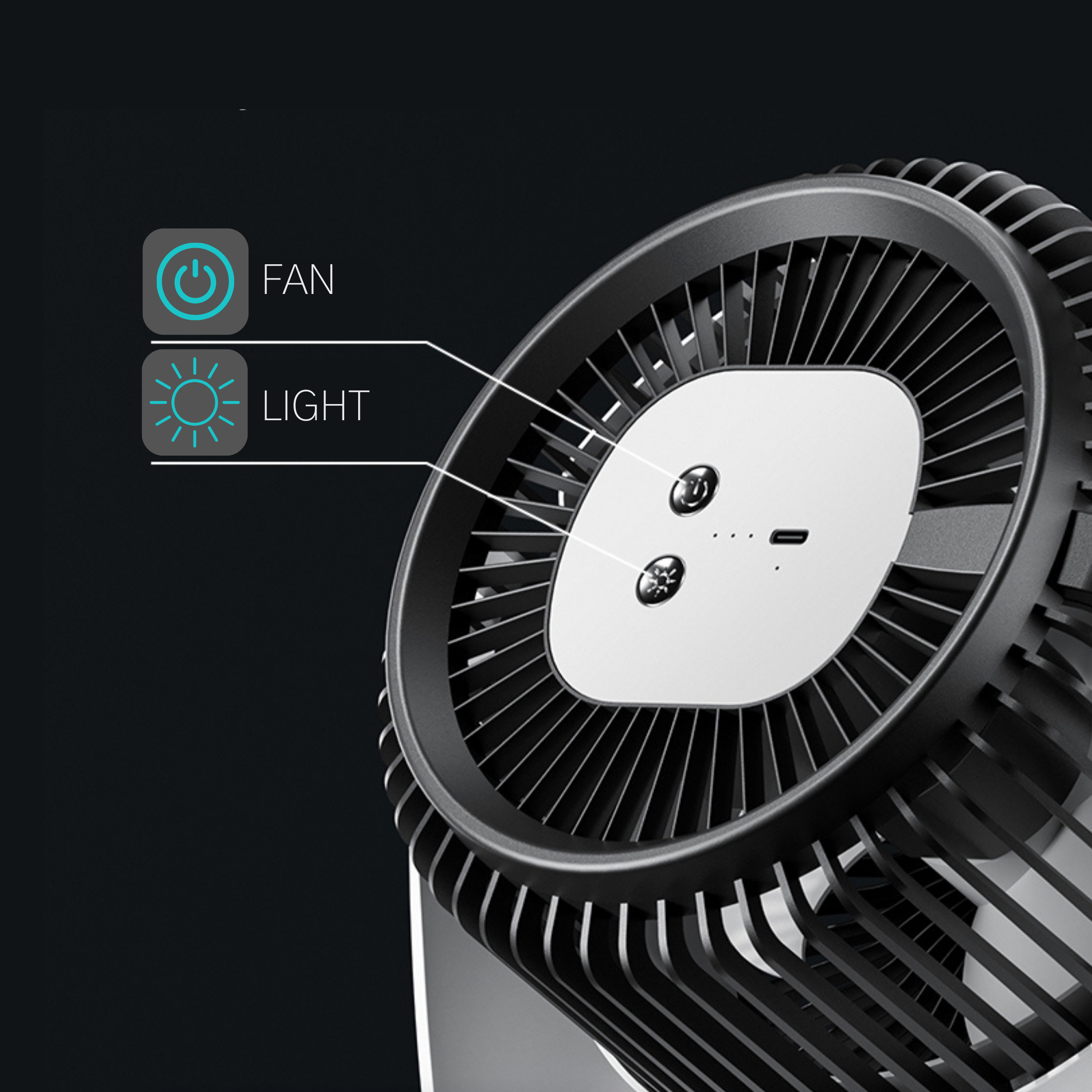 Camping Fan with night-light and integrated aroma-box (for aromatherapy or anti-Mosquito)