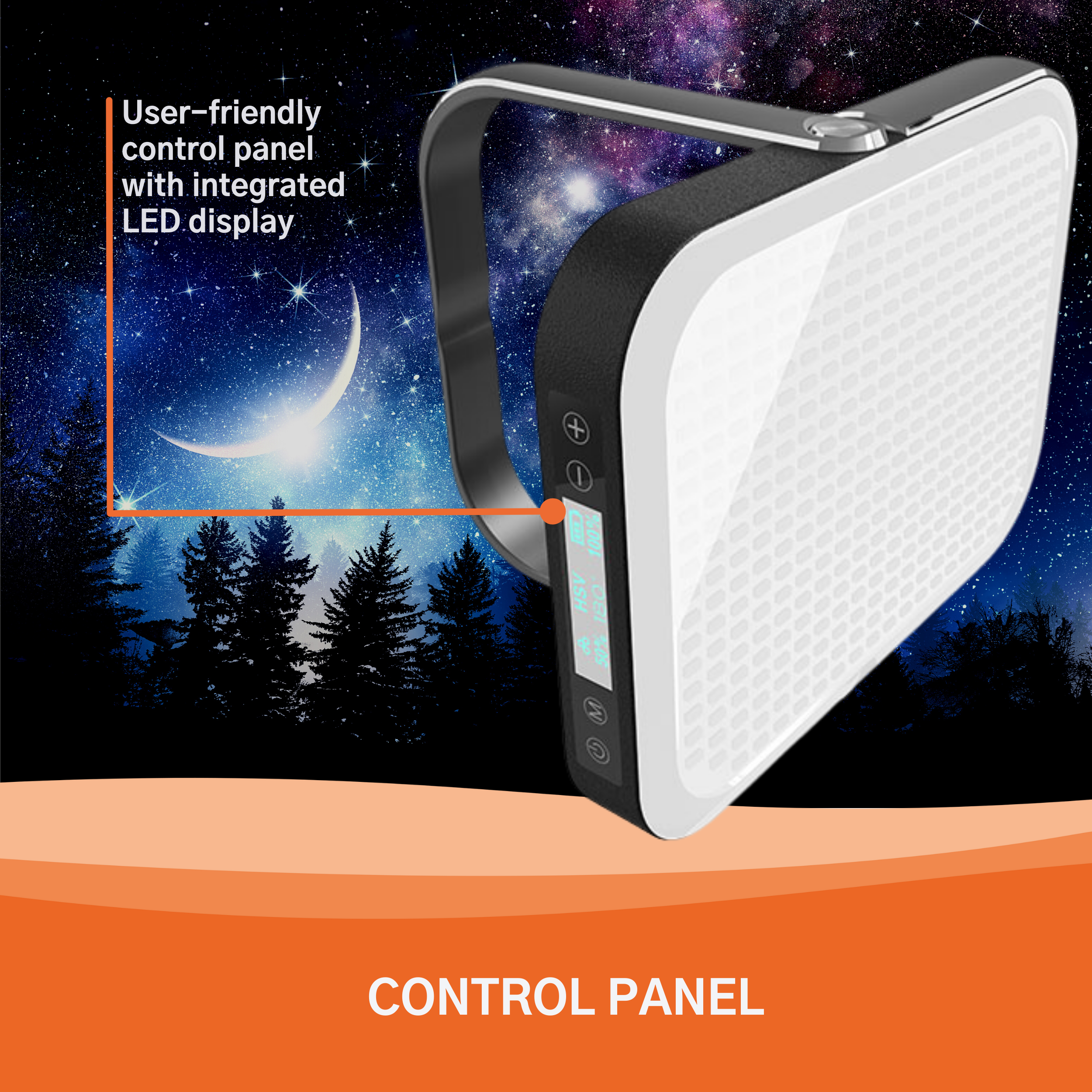 Solar Camping Light, with 30.000 mAh battery and integrated solar panels