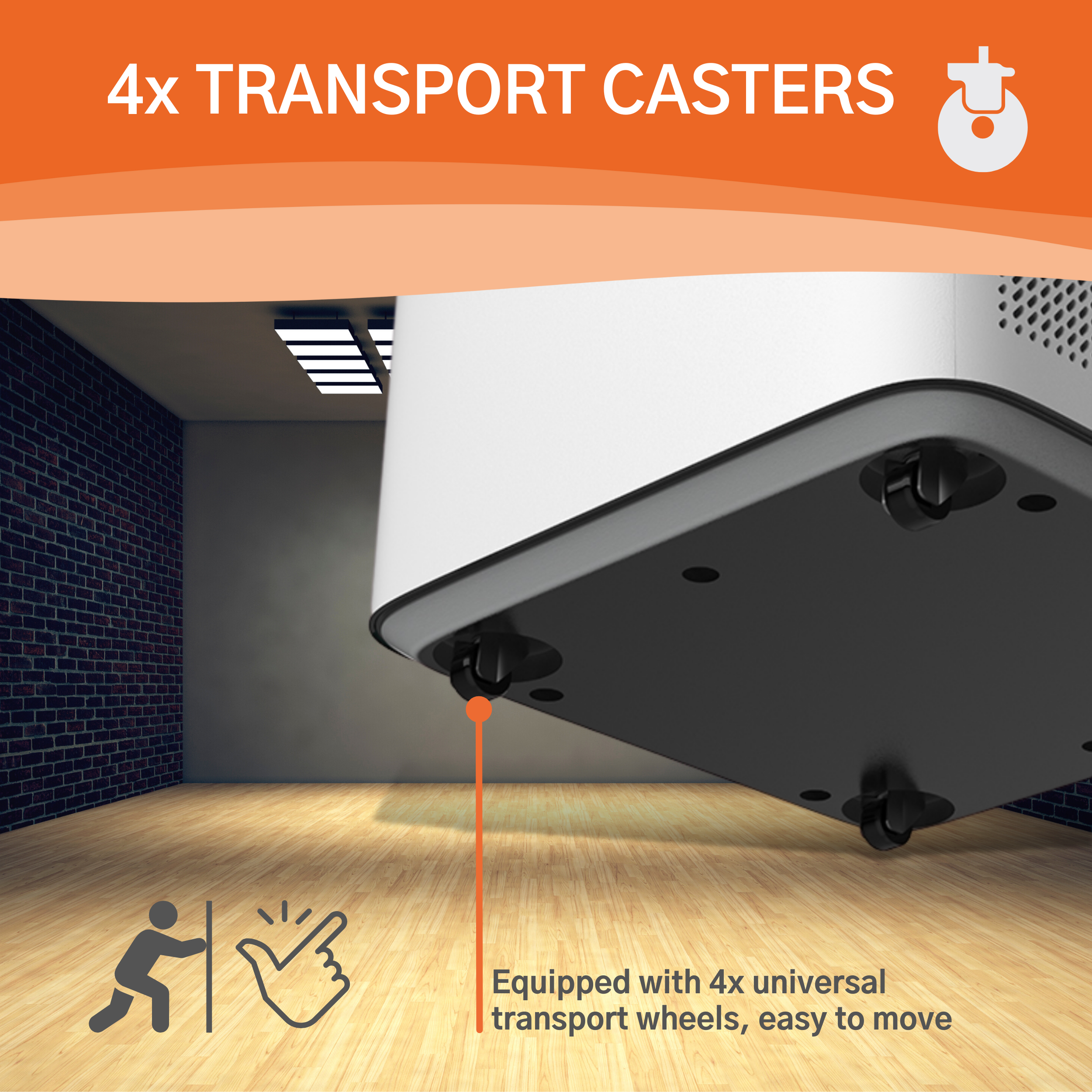 EGK AP80-B, Black Air Purifier with transport wheels for large rooms (870 m³/h) Kopie