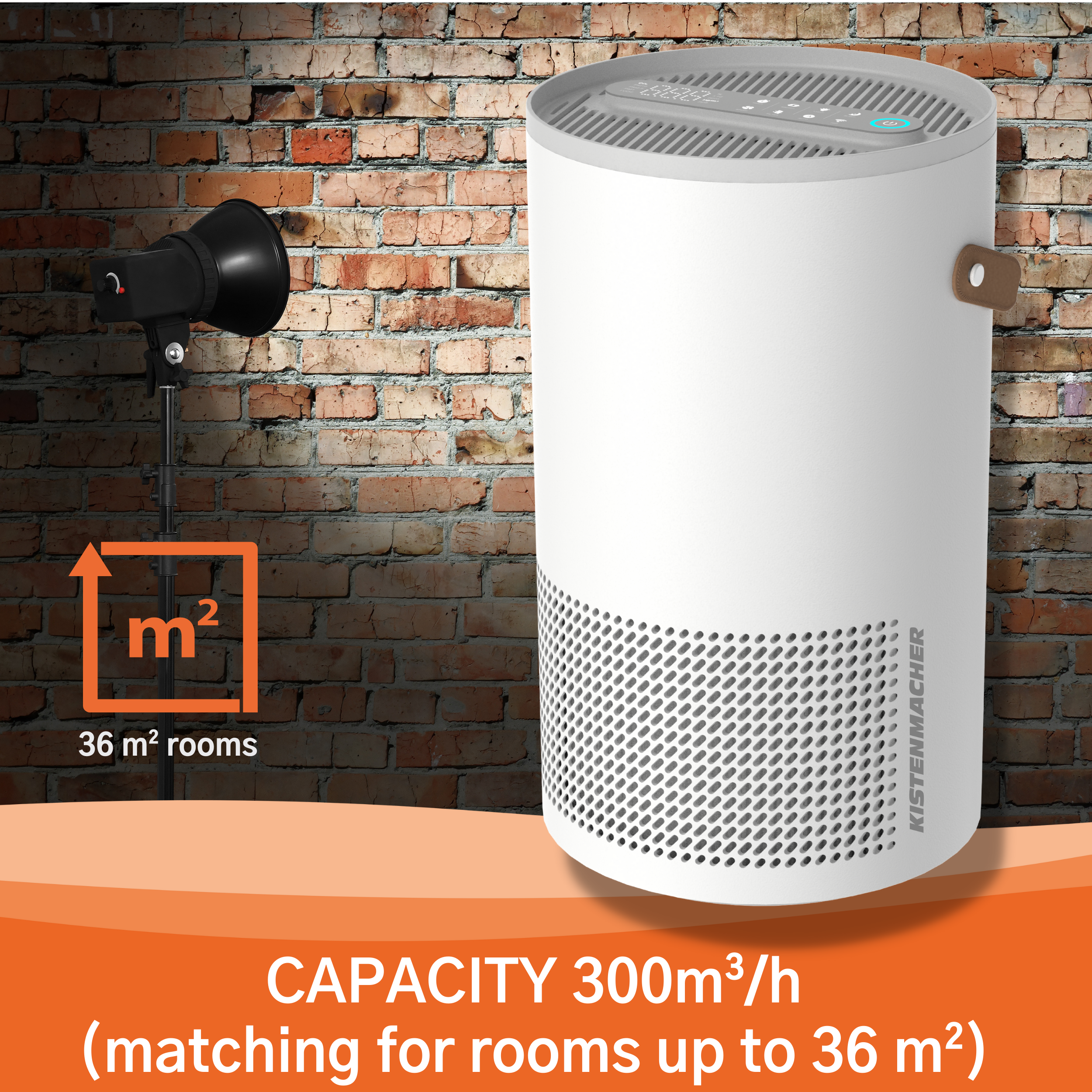 EGK AP30-B, Black Desktop Air Purifier medium and large rooms (300 m³/h)