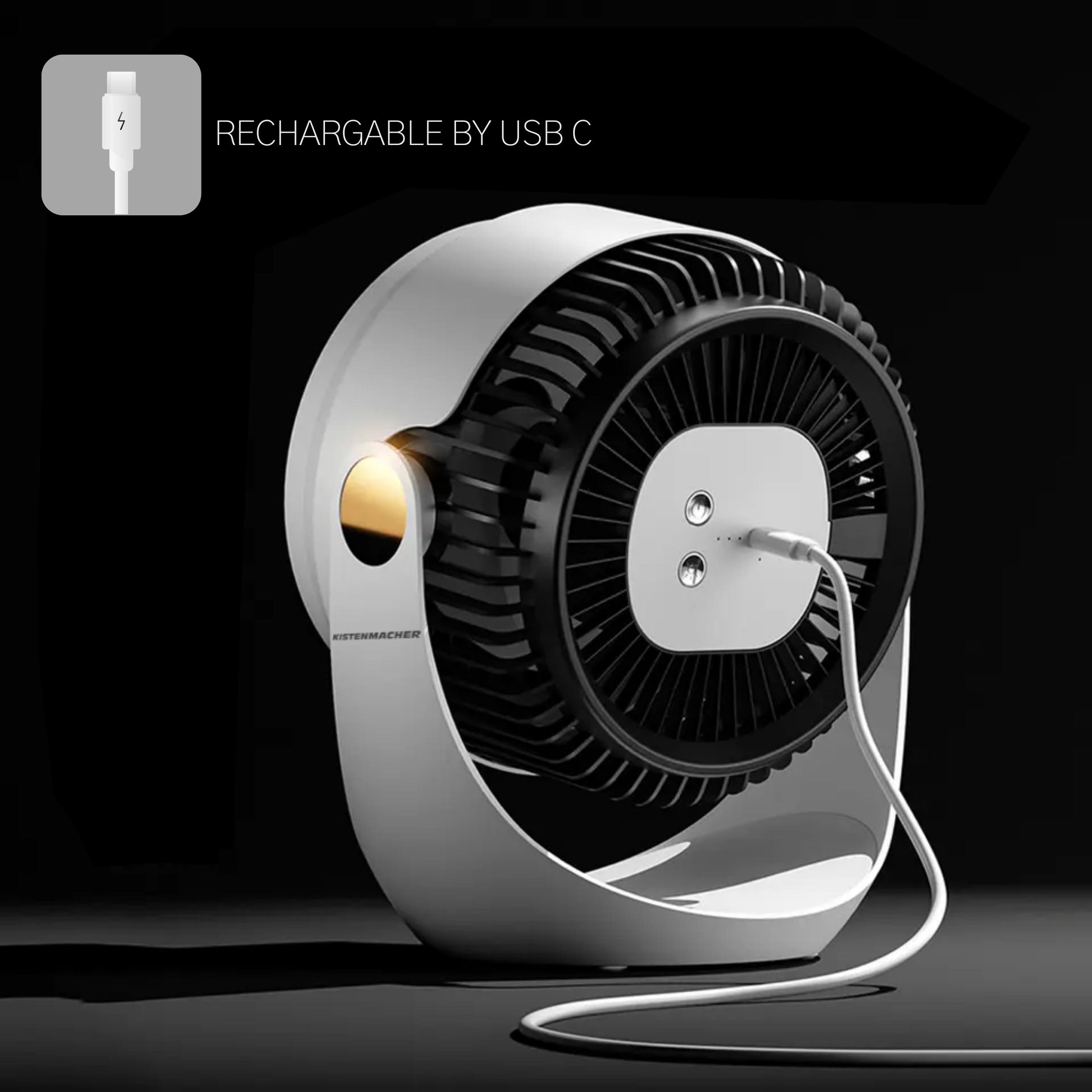Camping Fan with night-light and integrated aroma-box (for aromatherapy or anti-Mosquito)